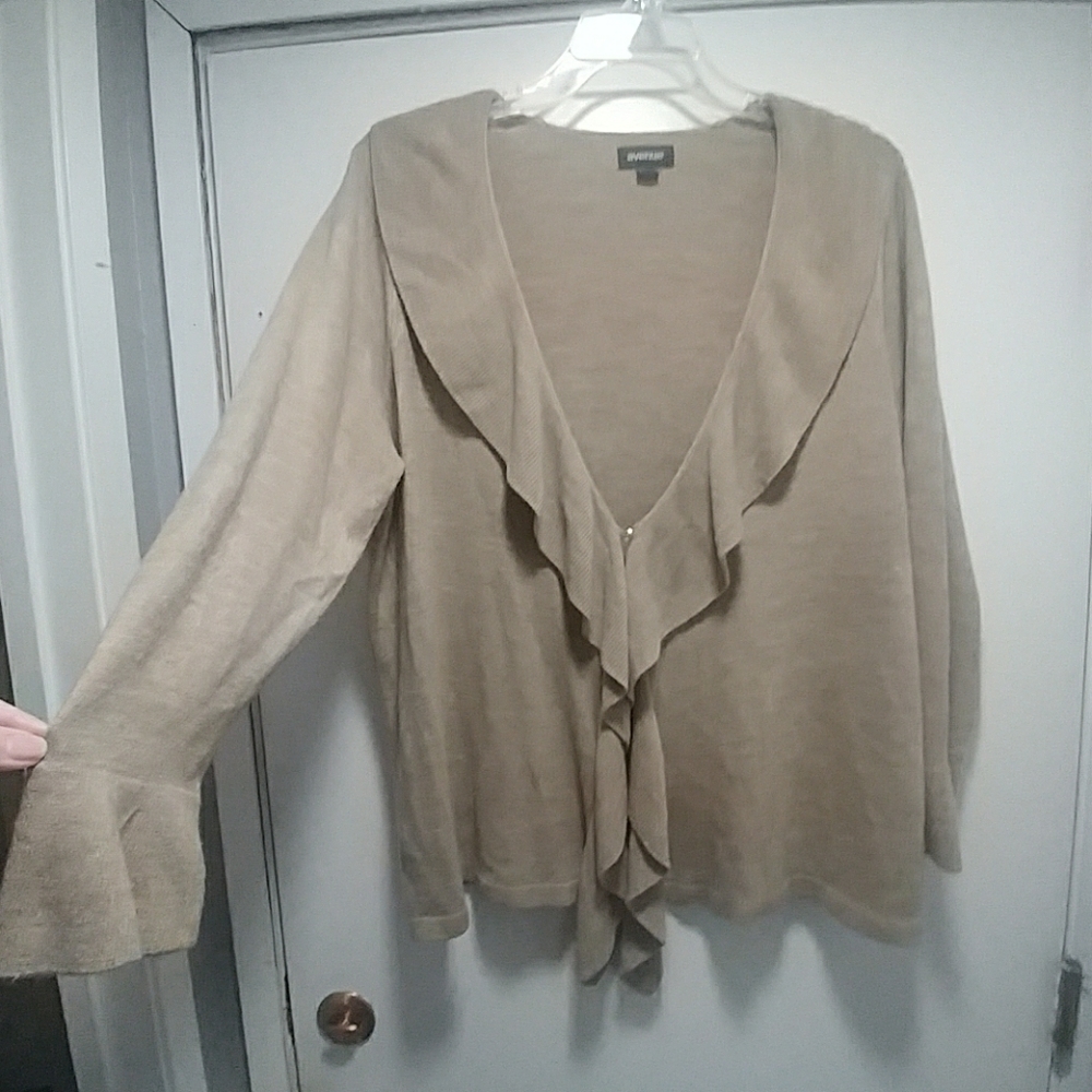 Cardigan sweater taupe plus size